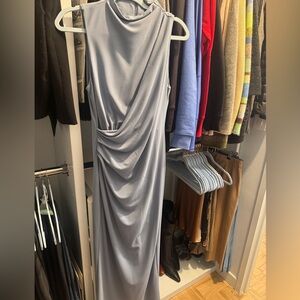 Elegant Blue/Gray Sleeveless Dress